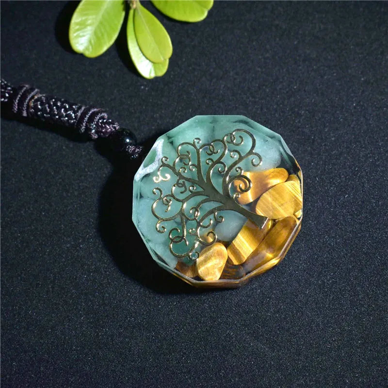 Orgonite Necklace Tree Of Life Pendant Energy Stone Reiki Chakra Yoga Necklace Healing Meditation orgonite protection Pendant