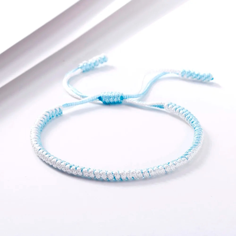 Handmade Tibetan Buddhist Braided Bracelet & Bangle Adjustable Knot Lucky Original Nylon Rope Mixed Color Women Men Bracelets