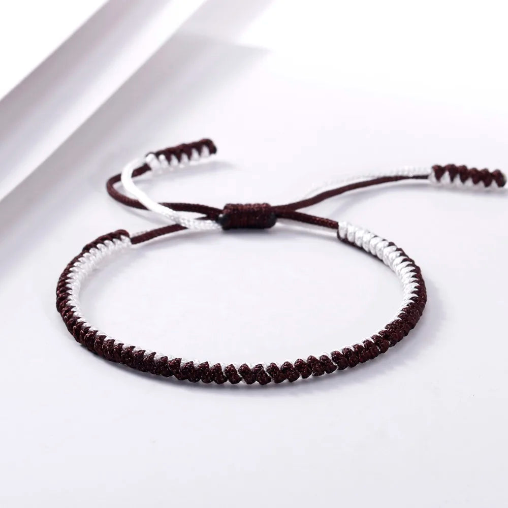 Handmade Tibetan Buddhist Braided Bracelet & Bangle Adjustable Knot Lucky Original Nylon Rope Mixed Color Women Men Bracelets