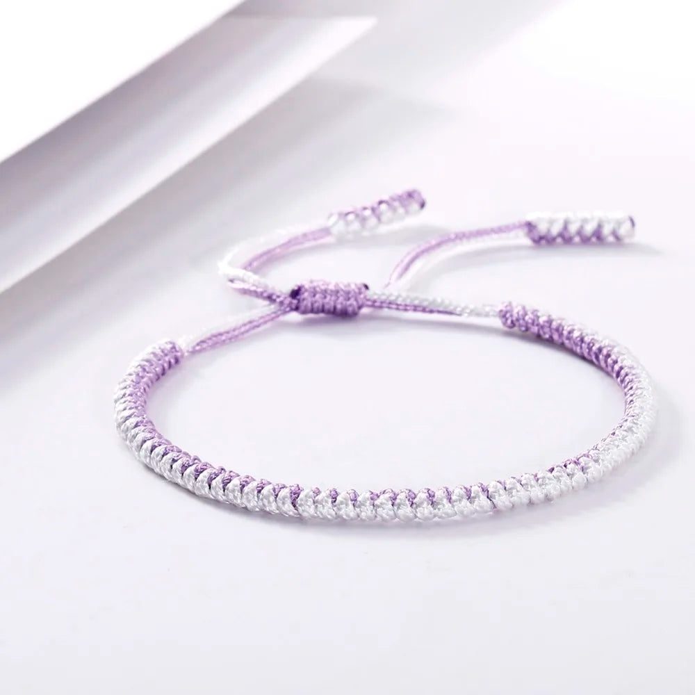 Handmade Tibetan Buddhist Braided Bracelet & Bangle Adjustable Knot Lucky Original Nylon Rope Mixed Color Women Men Bracelets