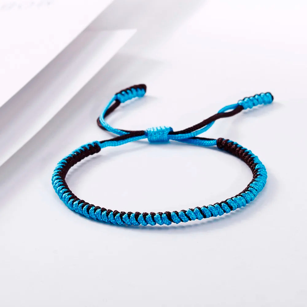 Handmade Tibetan Buddhist Braided Bracelet & Bangle Adjustable Knot Lucky Original Nylon Rope Mixed Color Women Men Bracelets