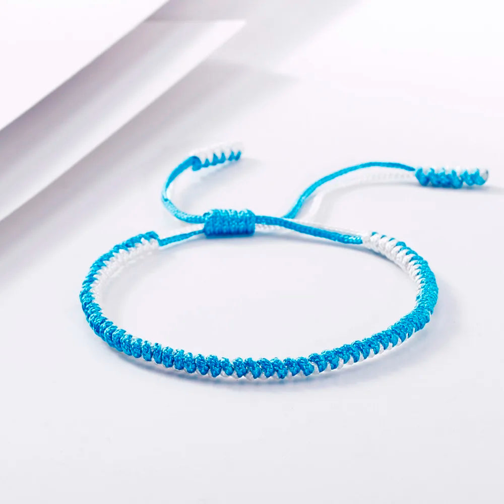 Handmade Tibetan Buddhist Braided Bracelet & Bangle Adjustable Knot Lucky Original Nylon Rope Mixed Color Women Men Bracelets