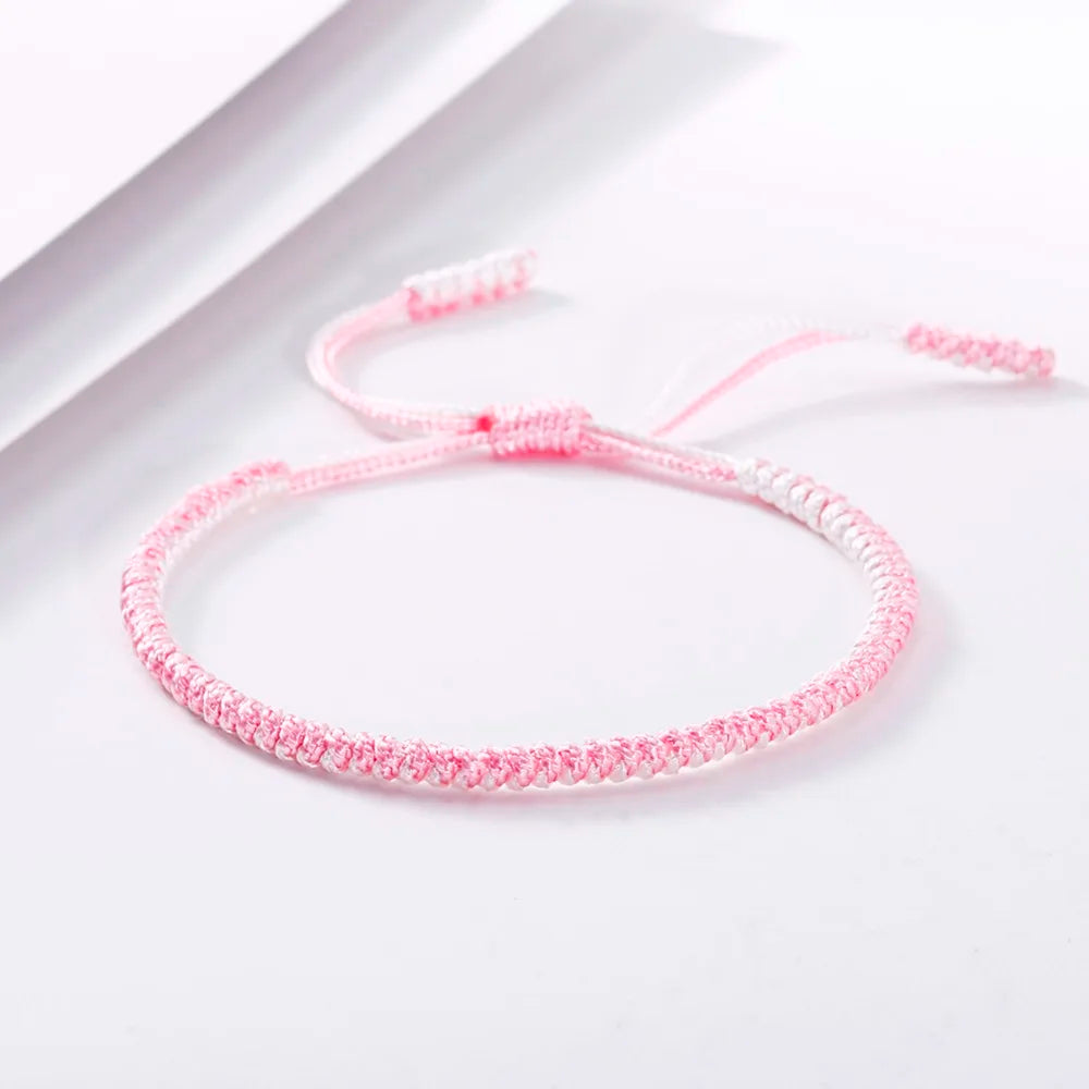 Handmade Tibetan Buddhist Braided Bracelet & Bangle Adjustable Knot Lucky Original Nylon Rope Mixed Color Women Men Bracelets