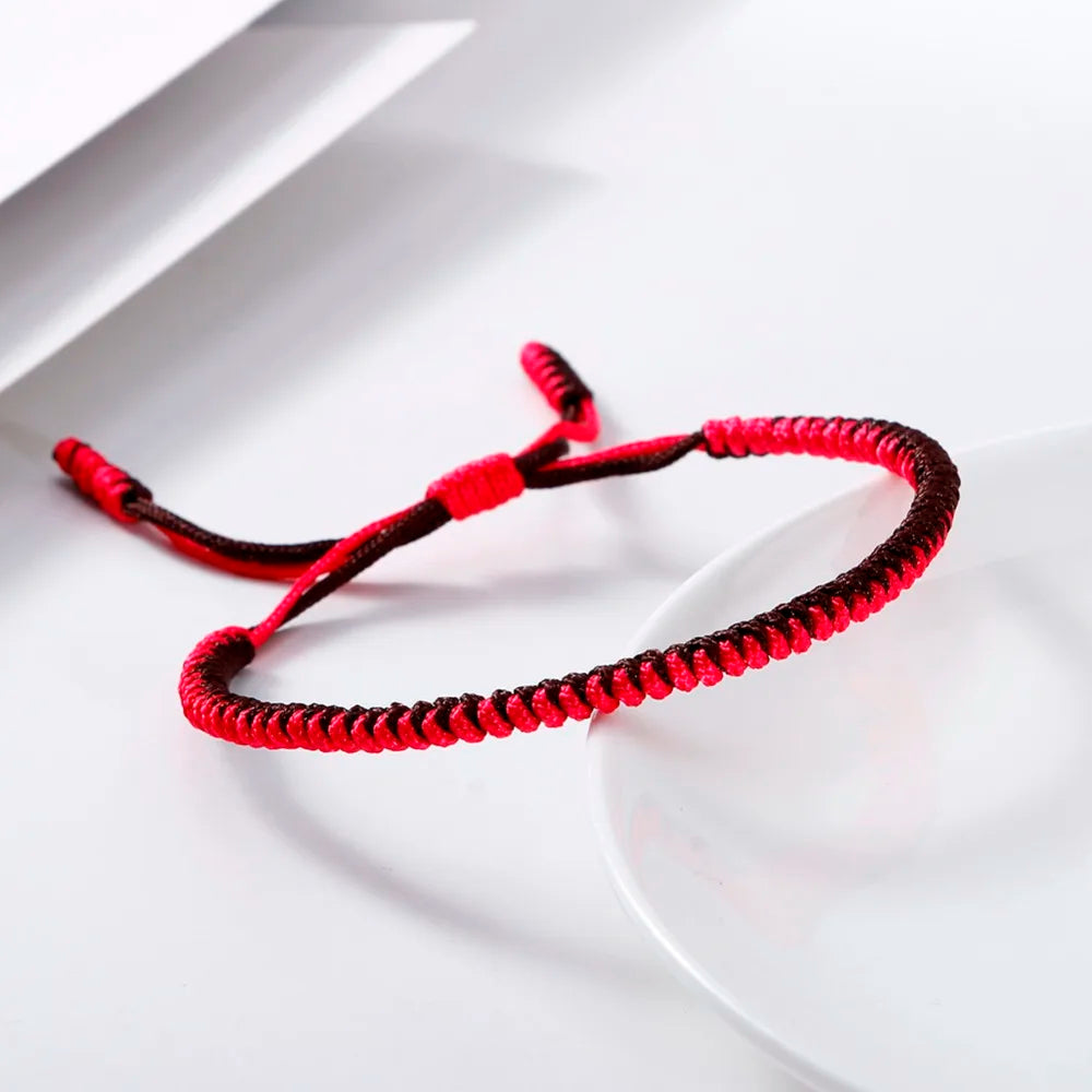 Handmade Tibetan Buddhist Braided Bracelet & Bangle Adjustable Knot Lucky Original Nylon Rope Mixed Color Women Men Bracelets