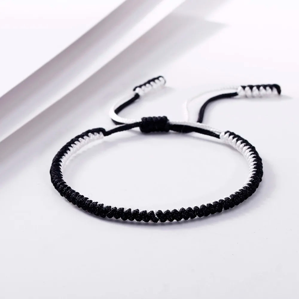 Handmade Tibetan Buddhist Braided Bracelet & Bangle Adjustable Knot Lucky Original Nylon Rope Mixed Color Women Men Bracelets