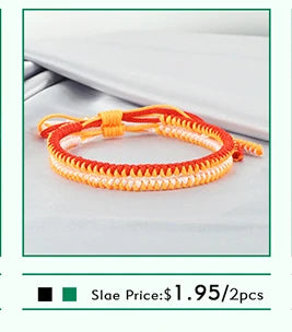 Handmade Tibetan Buddhist Braided Bracelet & Bangle Adjustable Knot Lucky Original Nylon Rope Mixed Color Women Men Bracelets