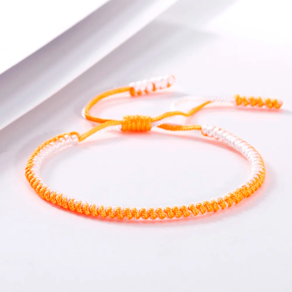 Handmade Tibetan Buddhist Braided Bracelet & Bangle Adjustable Knot Lucky Original Nylon Rope Mixed Color Women Men Bracelets