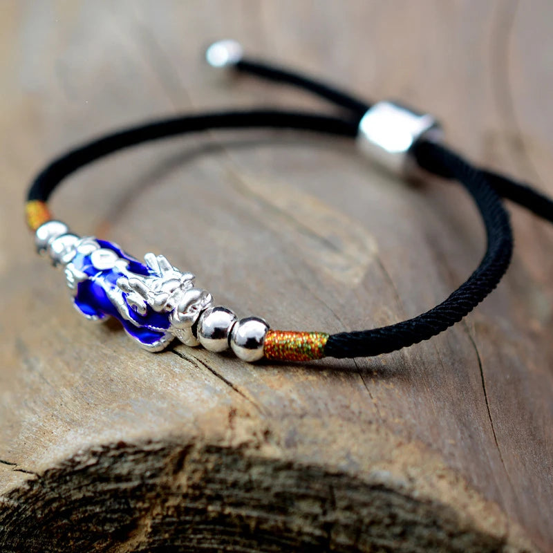 Temperature Color Changing Pixiu Bracelet - Handwoven Rope