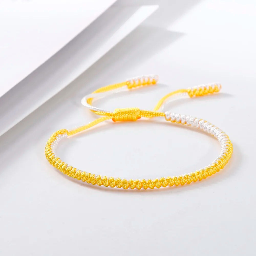 Handmade Tibetan Buddhist Braided Bracelet & Bangle Adjustable Knot Lucky Original Nylon Rope Mixed Color Women Men Bracelets