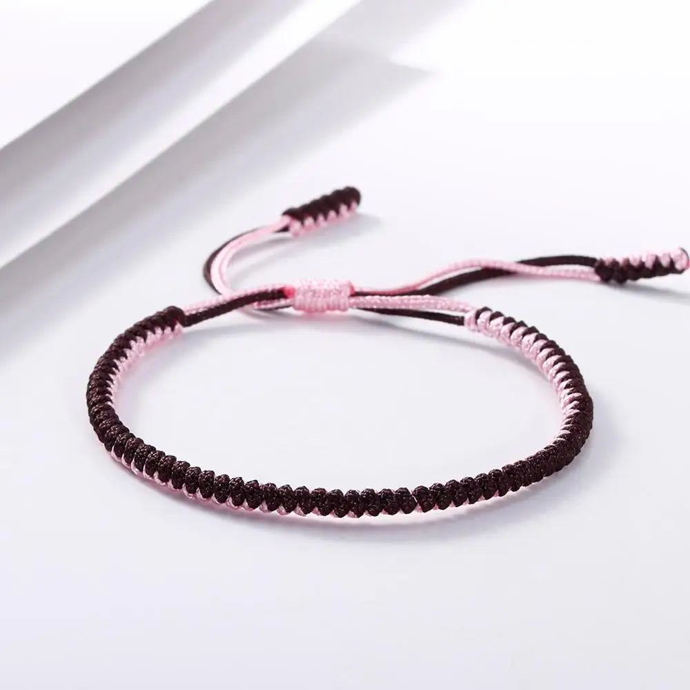 Handmade Tibetan Buddhist Braided Bracelet & Bangle Adjustable Knot Lucky Original Nylon Rope Mixed Color Women Men Bracelets