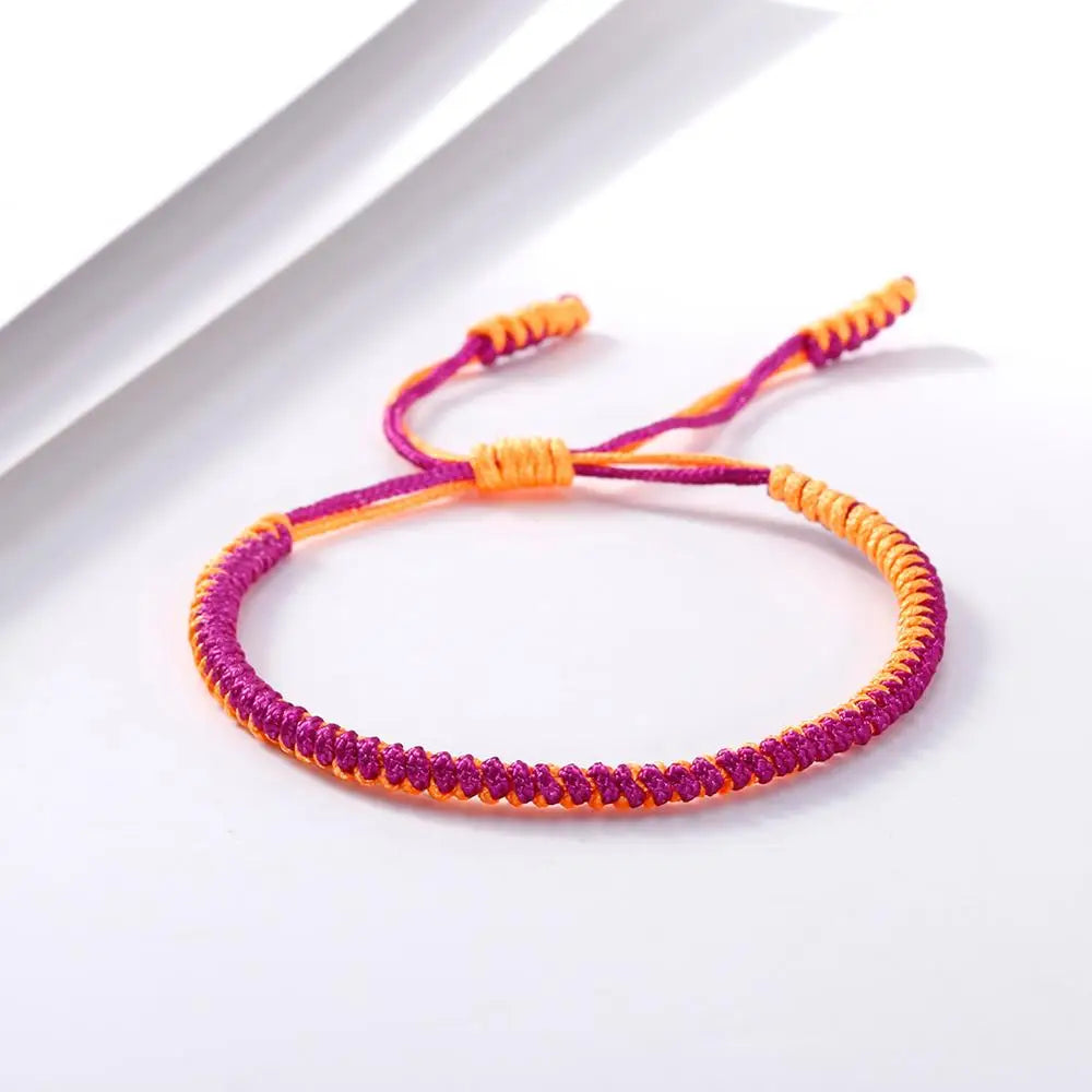 Handmade Tibetan Buddhist Braided Bracelet & Bangle Adjustable Knot Lucky Original Nylon Rope Mixed Color Women Men Bracelets