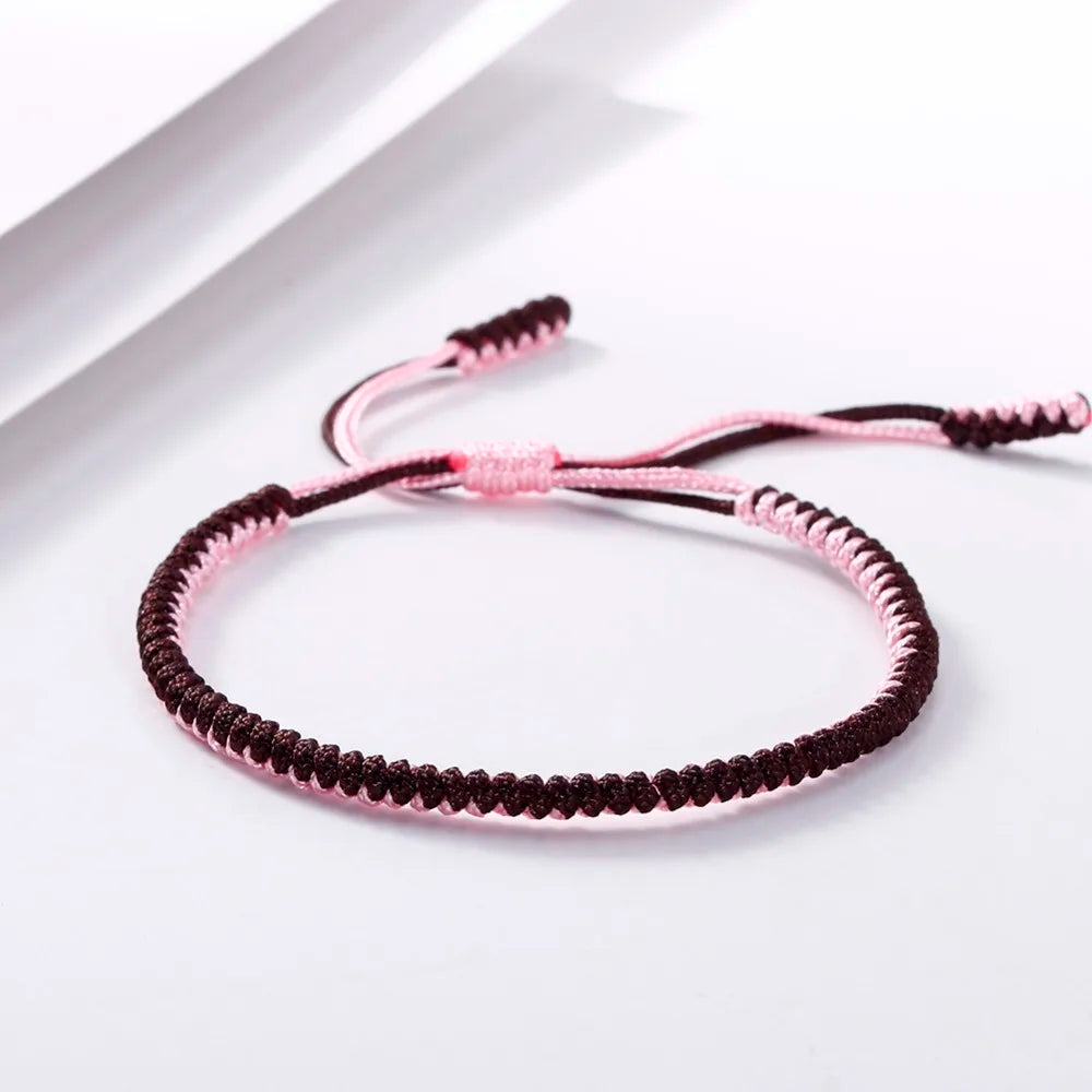 Handmade Tibetan Buddhist Braided Bracelet & Bangle Adjustable Knot Lucky Original Nylon Rope Mixed Color Women Men Bracelets