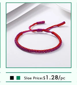 Handmade Tibetan Buddhist Braided Bracelet & Bangle Adjustable Knot Lucky Original Nylon Rope Mixed Color Women Men Bracelets