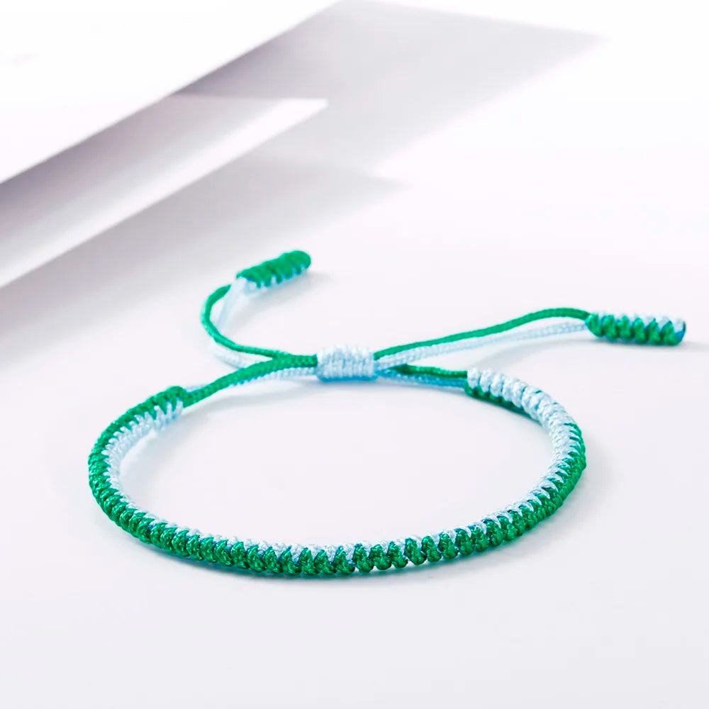 Handmade Tibetan Buddhist Braided Bracelet & Bangle Adjustable Knot Lucky Original Nylon Rope Mixed Color Women Men Bracelets