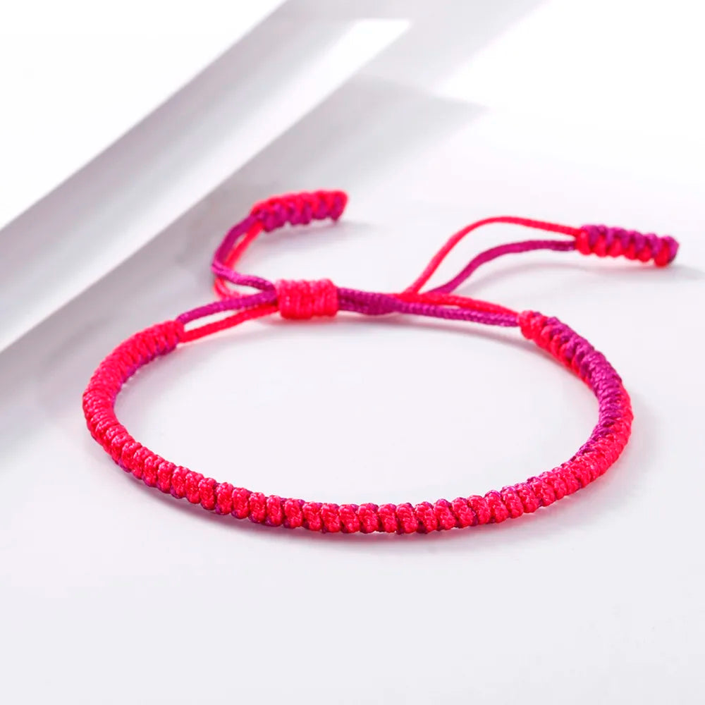 Handmade Tibetan Buddhist Braided Bracelet & Bangle Adjustable Knot Lucky Original Nylon Rope Mixed Color Women Men Bracelets