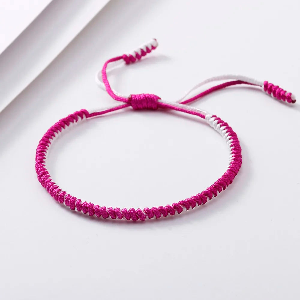 Handmade Tibetan Buddhist Braided Bracelet & Bangle Adjustable Knot Lucky Original Nylon Rope Mixed Color Women Men Bracelets