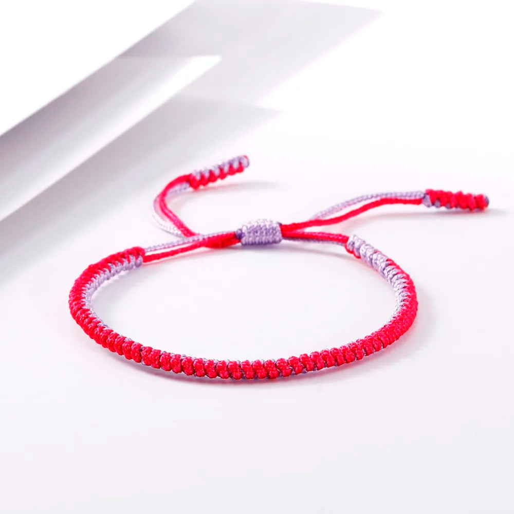 Handmade Tibetan Buddhist Braided Bracelet & Bangle Adjustable Knot Lucky Original Nylon Rope Mixed Color Women Men Bracelets