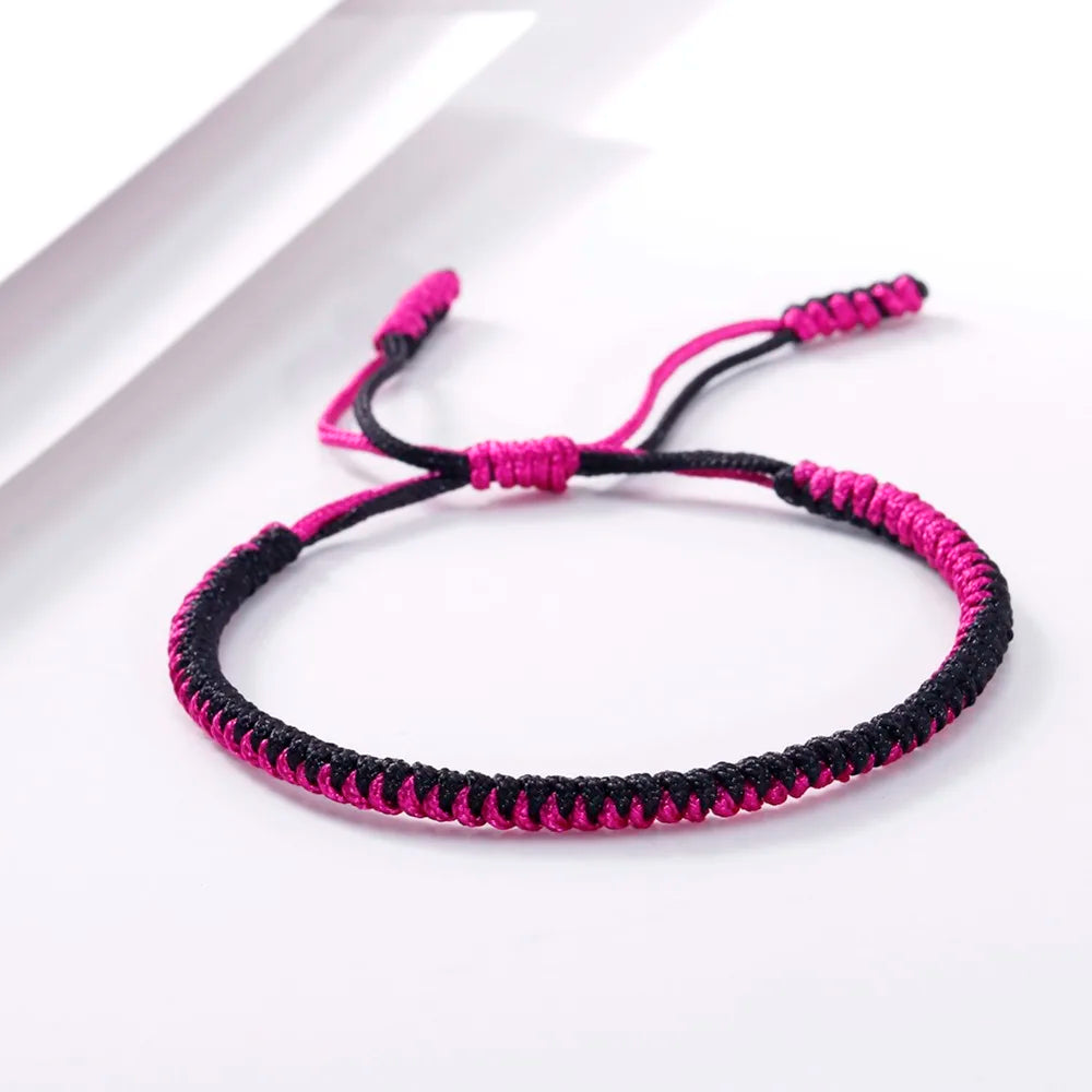 Handmade Tibetan Buddhist Braided Bracelet & Bangle Adjustable Knot Lucky Original Nylon Rope Mixed Color Women Men Bracelets