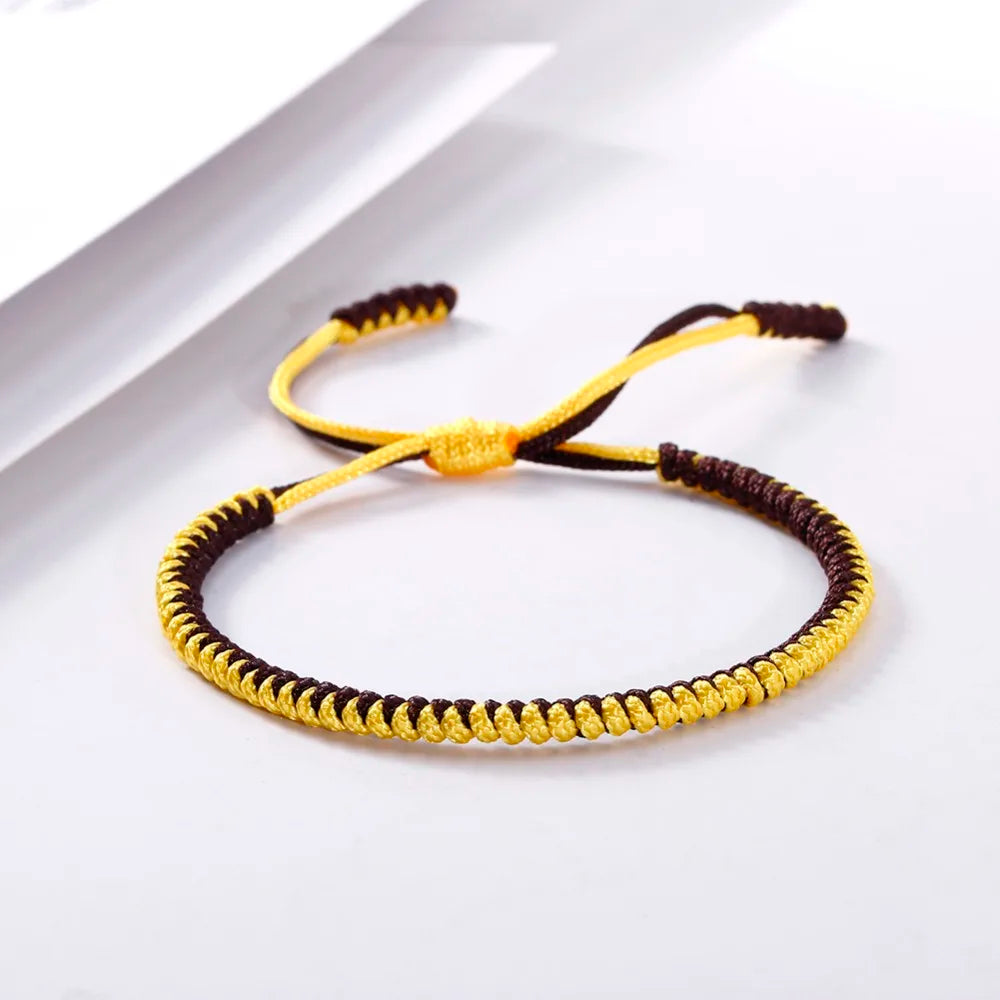 Handmade Tibetan Buddhist Braided Bracelet & Bangle Adjustable Knot Lucky Original Nylon Rope Mixed Color Women Men Bracelets