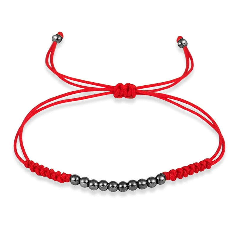 Ten Ball Gold-plated Brass Tibetan Buddhist Lucky Knot Macrame Bracelet Women 2024 New Fashion Red Black String Jewelry Present