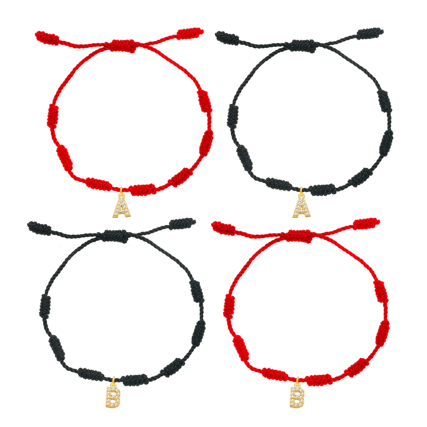Ten Ball Gold-plated Brass Tibetan Buddhist Lucky Knot Macrame Bracelet Women 2024 New Fashion Red Black String Jewelry Present