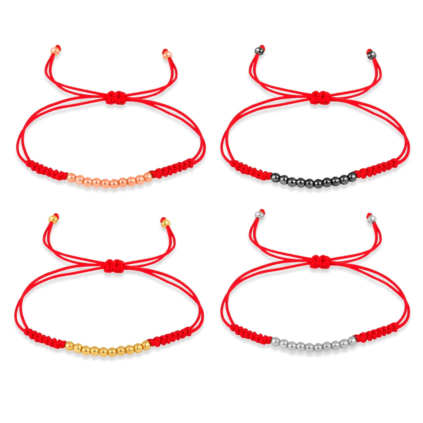 Ten Ball Gold-plated Brass Tibetan Buddhist Lucky Knot Macrame Bracelet Women 2024 New Fashion Red Black String Jewelry Present