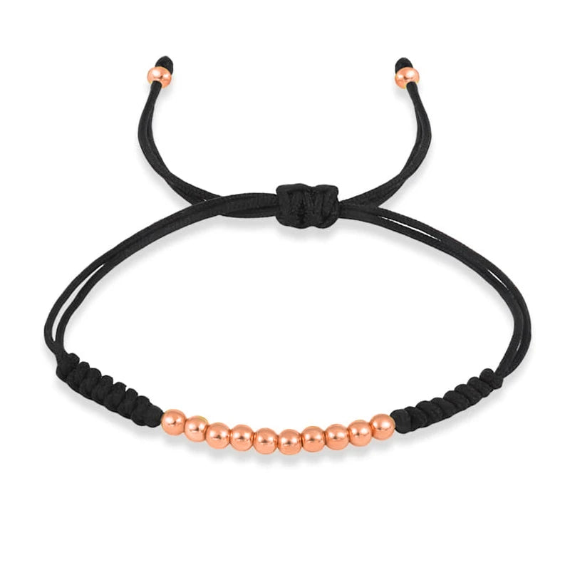 Ten Ball Gold-plated Brass Tibetan Buddhist Lucky Knot Macrame Bracelet Women 2024 New Fashion Red Black String Jewelry Present