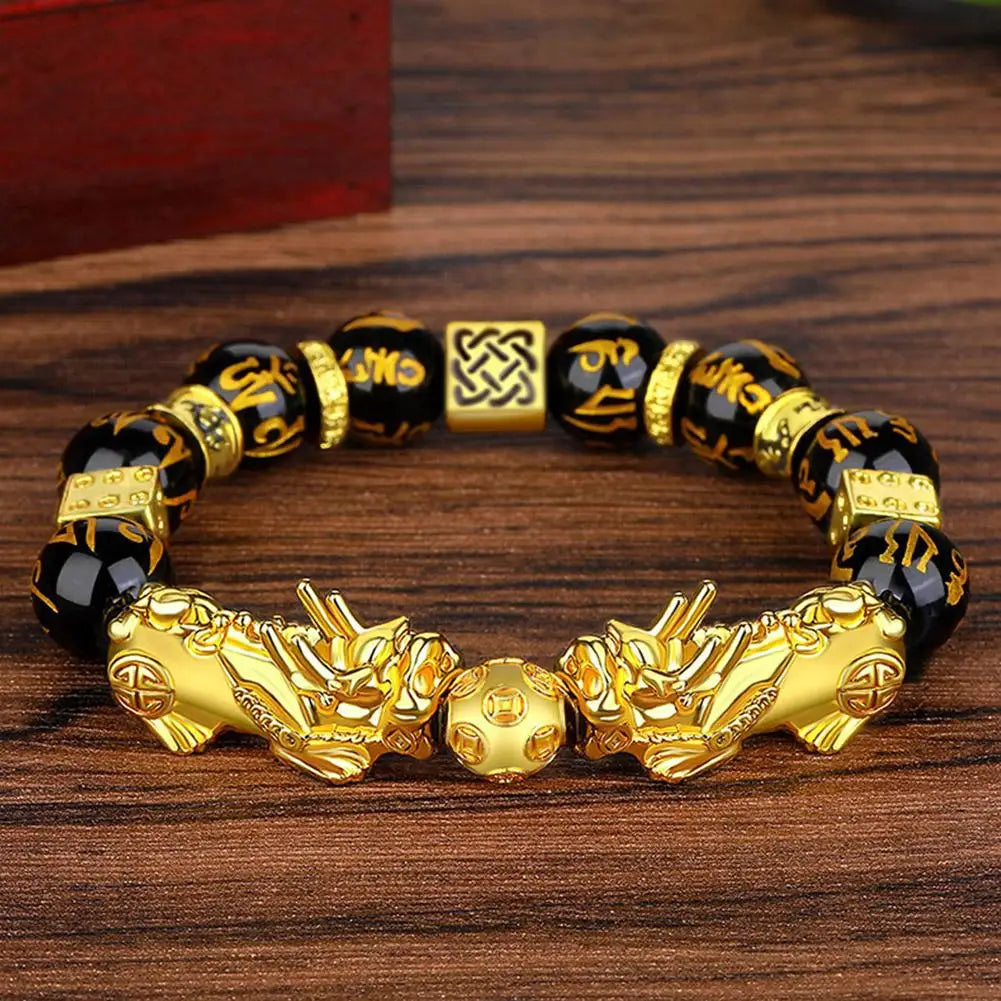 Gold-Plated Double Pixiu Bracelet - Extreme Wealth & Protection