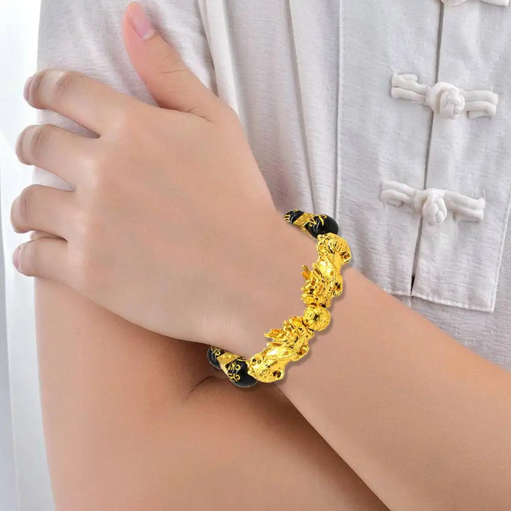 Gold-Plated Double Pixiu Bracelet - Extreme Wealth & Protection