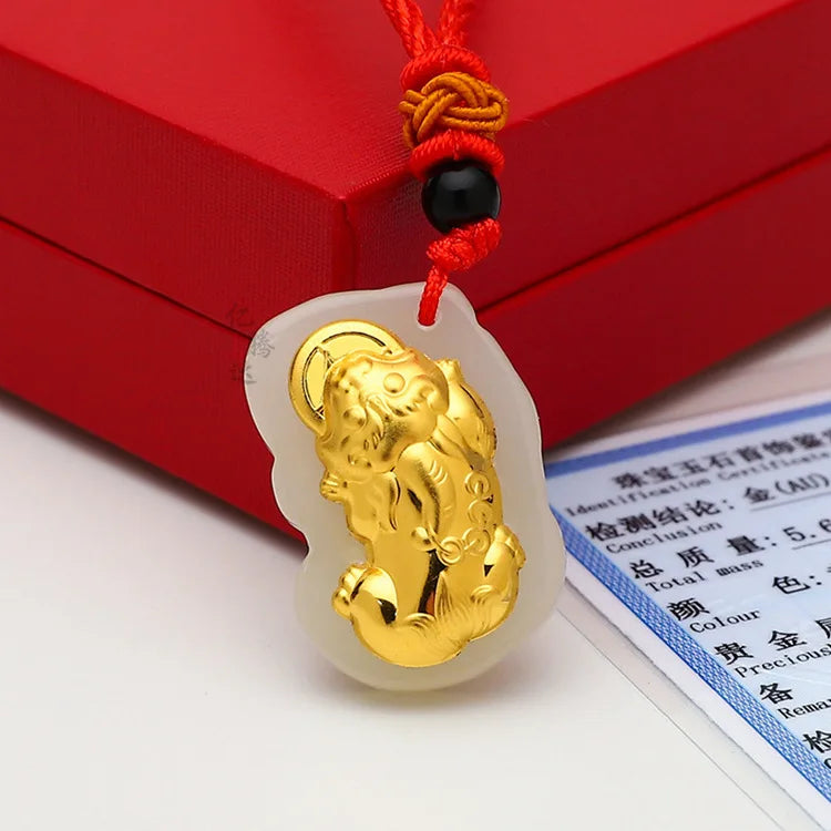 Hetian Jade Pixiu Necklace - Manifest Abundance