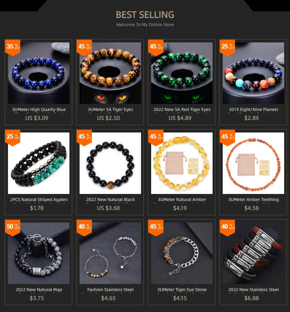Trendy Braided Natural Stone Beads Bracelet Handmade Black Agate Tiger Eyes Bracelets Double Row Charm Yoga Jewelry Men Bangle