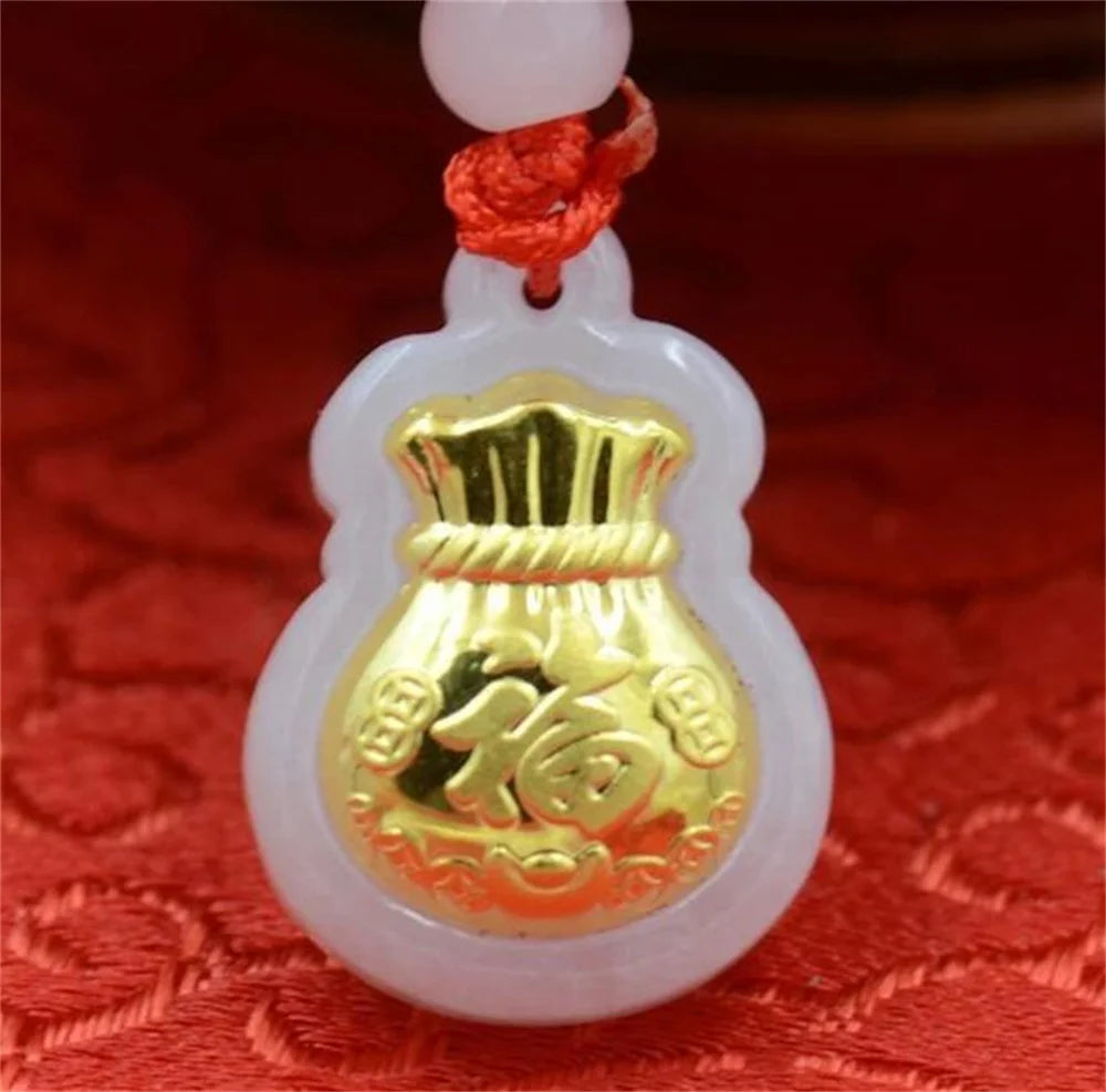 Jade Money Bag Necklace - Feng Shui Wealth Activator