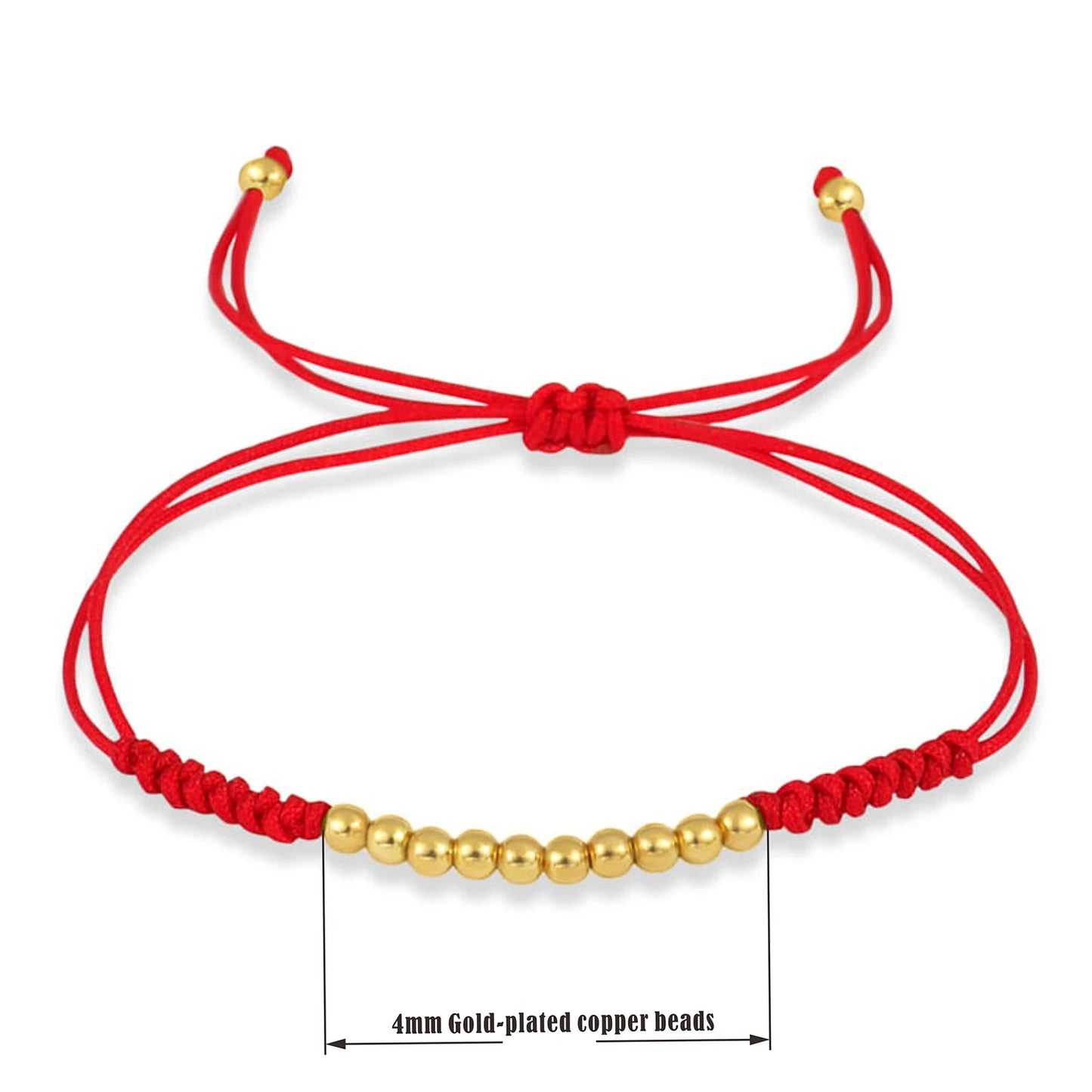 Ten Ball Gold-plated Brass Tibetan Buddhist Lucky Knot Macrame Bracelet Women 2024 New Fashion Red Black String Jewelry Present