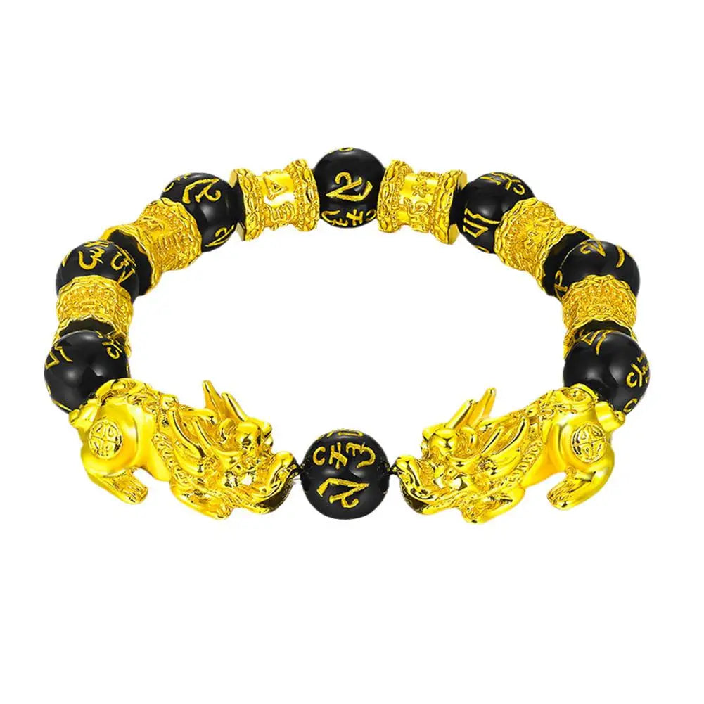Gold-Plated Double Pixiu Bracelet - Extreme Wealth & Protection