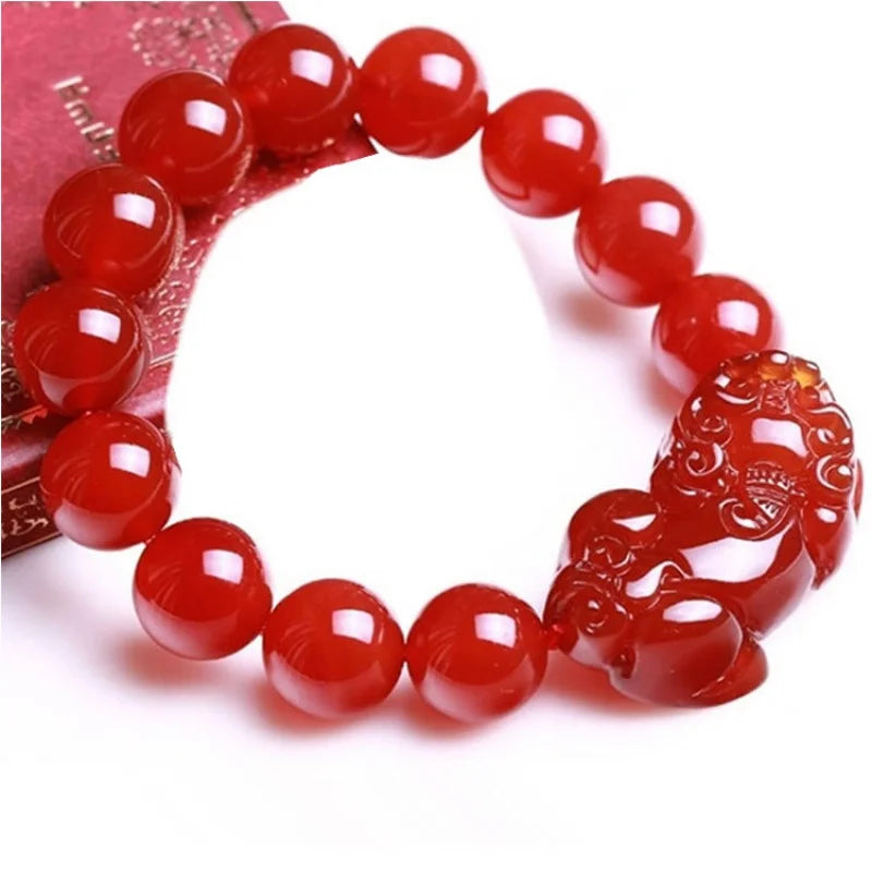 Red Agate Pixiu Bracelet - Preserve Wealth