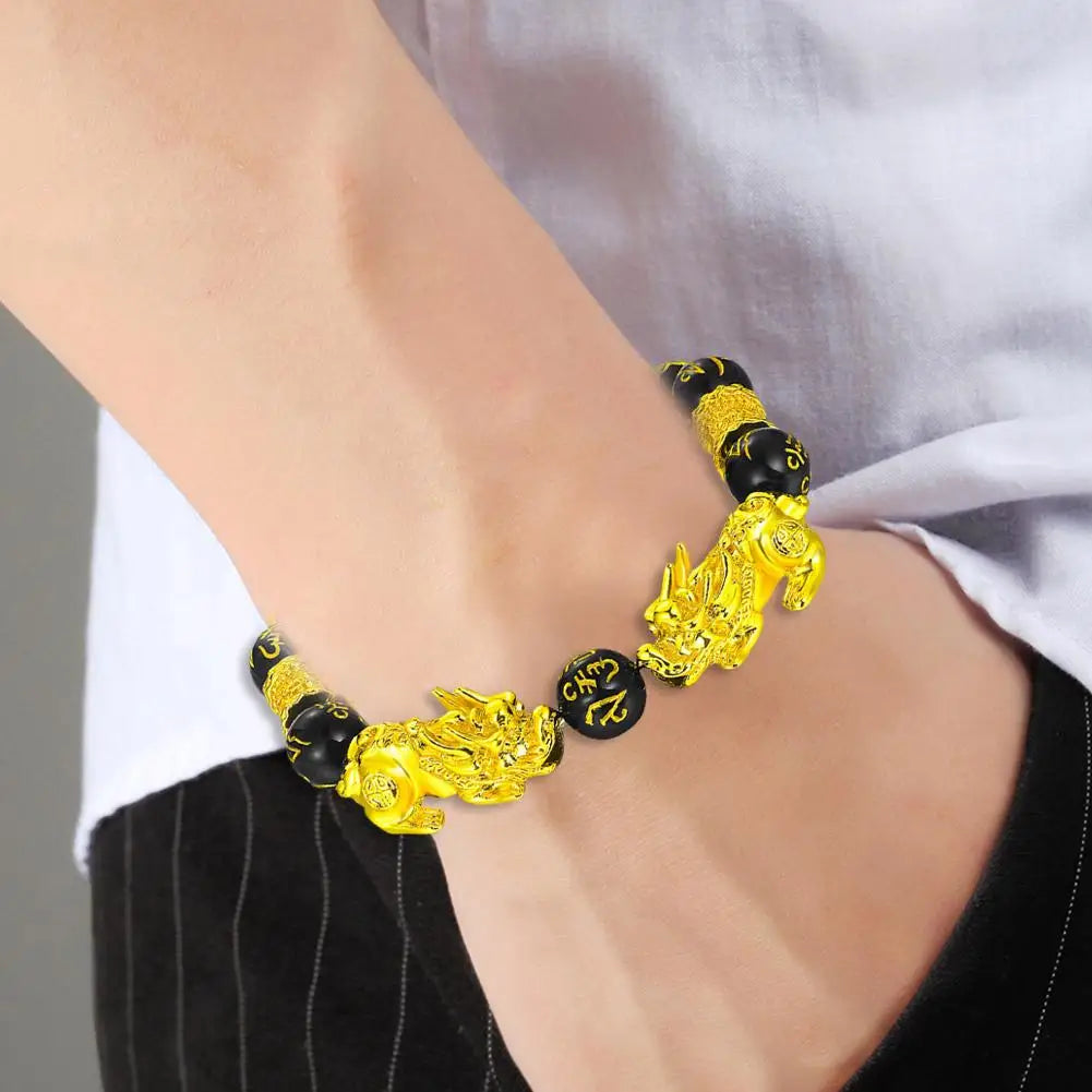 Gold-Plated Double Pixiu Bracelet - Extreme Wealth & Protection