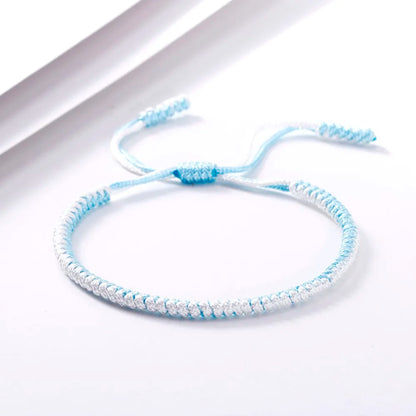 Handmade Tibetan Buddhist Braided Bracelet & Bangle Adjustable Knot Lucky Original Nylon Rope Mixed Color Women Men Bracelets