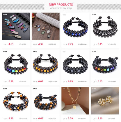 8mm Tiger Eye Stone Bracelet Men Women Natural Energy Stone Essential Oil Black Onyx Hematite Beads Bracelet Adjustable Couples