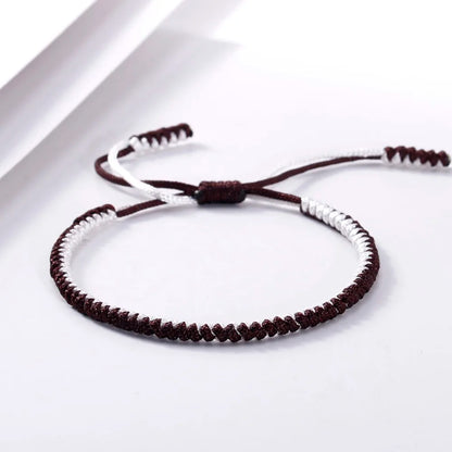 Handmade Tibetan Buddhist Braided Bracelet & Bangle Adjustable Knot Lucky Original Nylon Rope Mixed Color Women Men Bracelets