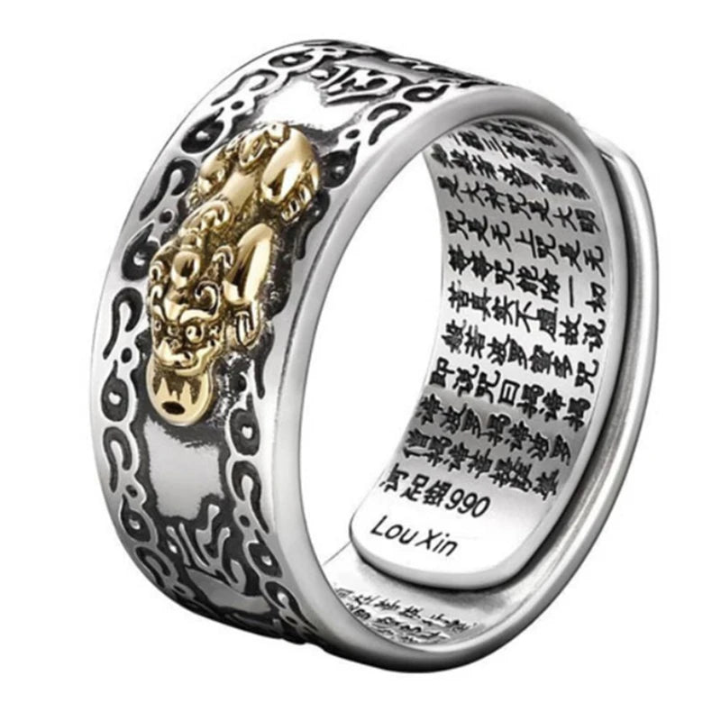Feng Shui Pixiu Mantra Ring - Wealth & Protection