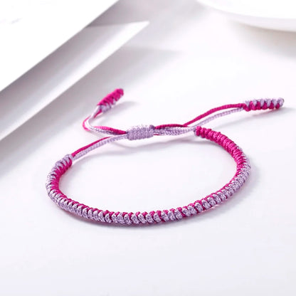 Handmade Tibetan Buddhist Braided Bracelet & Bangle Adjustable Knot Lucky Original Nylon Rope Mixed Color Women Men Bracelets
