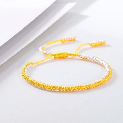 Handmade Tibetan Buddhist Braided Bracelet & Bangle Adjustable Knot Lucky Original Nylon Rope Mixed Color Women Men Bracelets