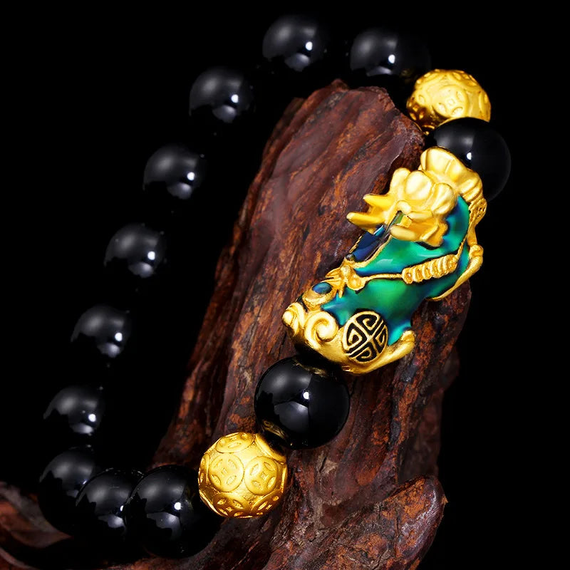 Color-Changing Pixiu Obsidian Wealth Bracelet