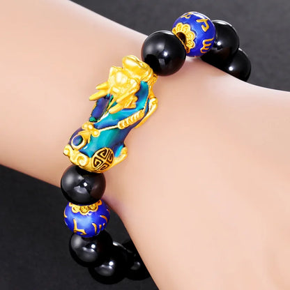 Color-Changing Pixiu Obsidian Wealth Bracelet