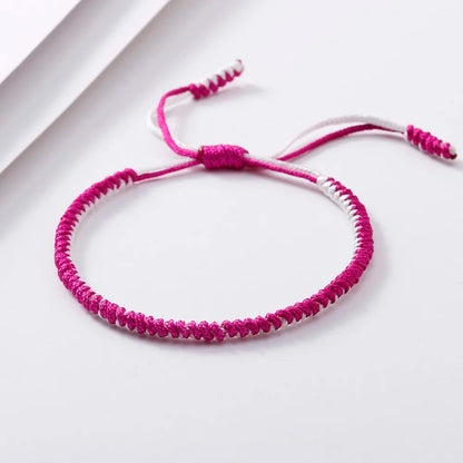 Handmade Tibetan Buddhist Braided Bracelet & Bangle Adjustable Knot Lucky Original Nylon Rope Mixed Color Women Men Bracelets