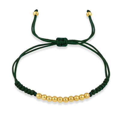 Ten Ball Gold-plated Brass Tibetan Buddhist  Lucky Knot Macrame Bracelet Women 2024 New Fashion Red Black String Jewelry Present