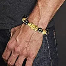 Feng Shui Bracelet - Pixiu Black Obsidian Bracelet for Wealth