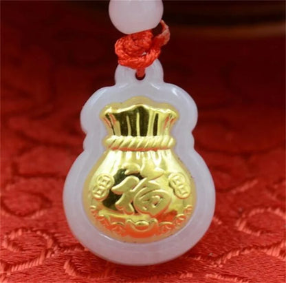 Jade Money Bag Necklace - Feng Shui Wealth Activator