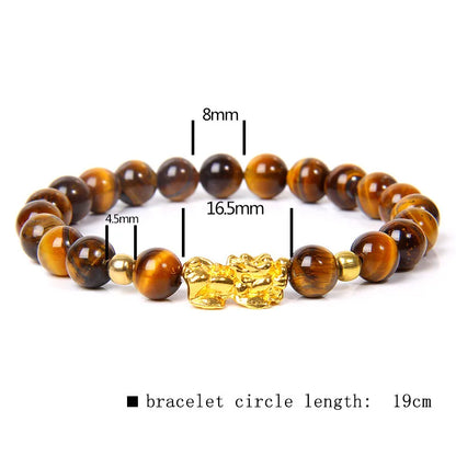 Black and Gold Feng Shui Beads Pixiu Charm