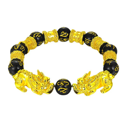 Gold-Plated Double Pixiu Bracelet - Extreme Wealth & Protection